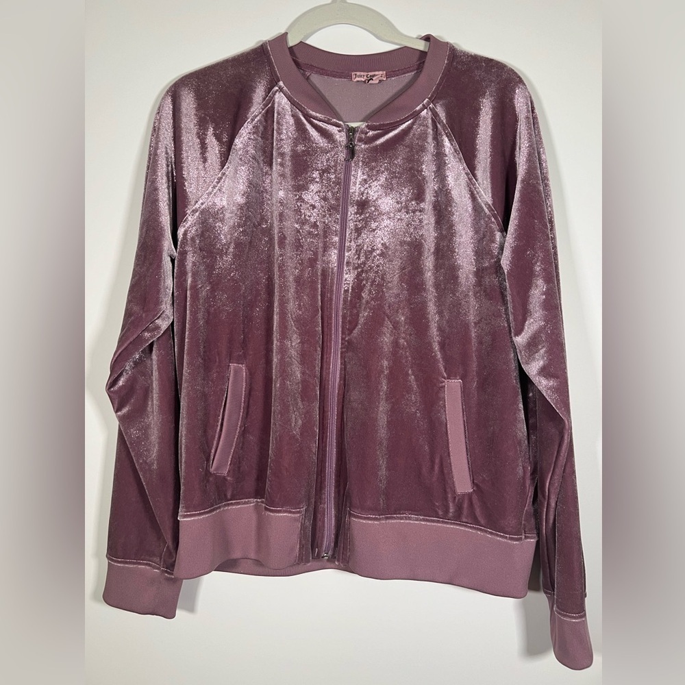 Vintage Y2K Juicy Couture lilac snow sz XL metallic track jacket velvet